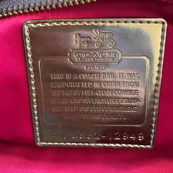 Coach Bronzed Pebbled Leather Handbag - Picture 7 of 8